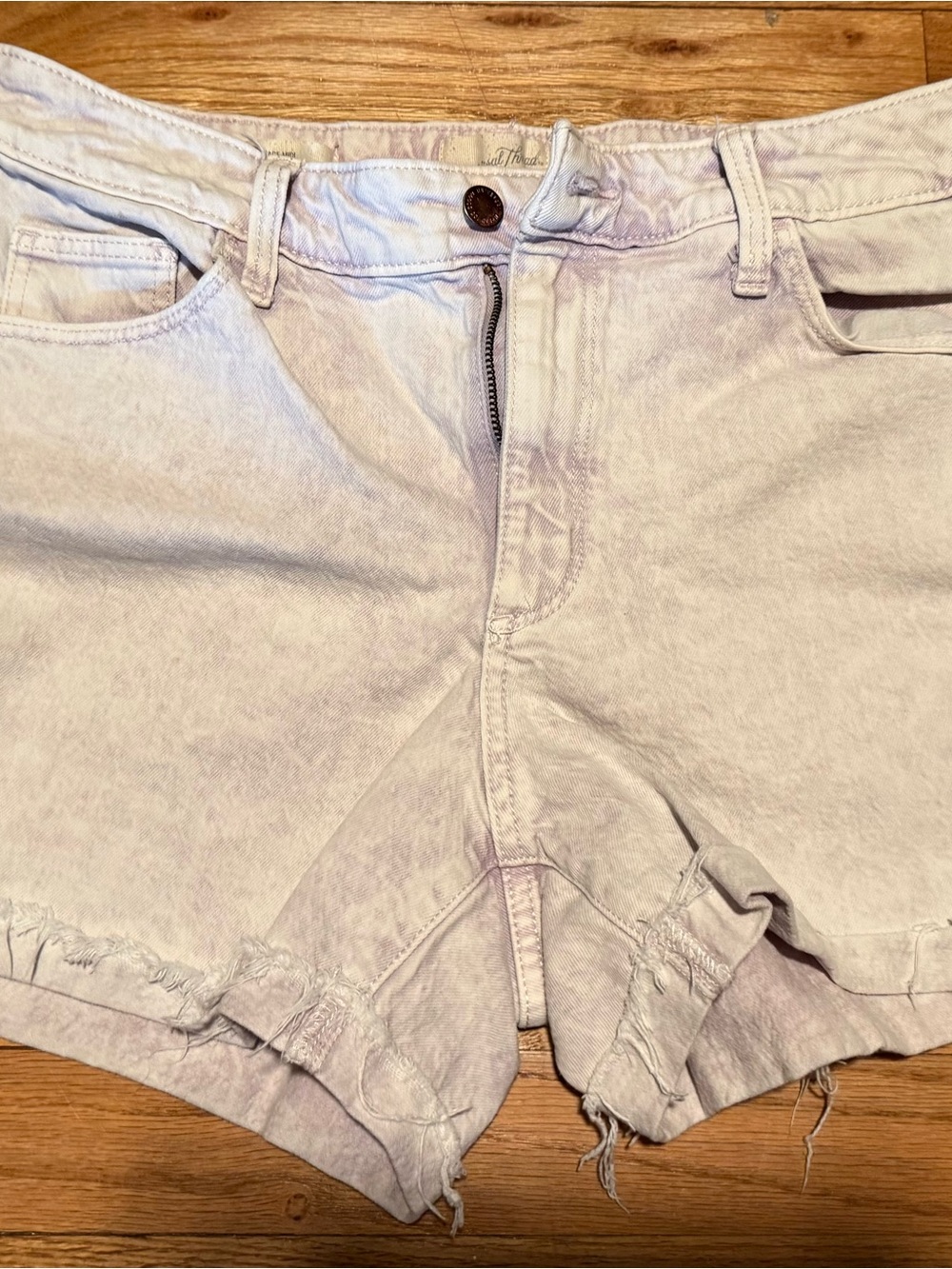 Universal Thread Pale Lavender Denim Cutoff Shorts with Frayed Hem